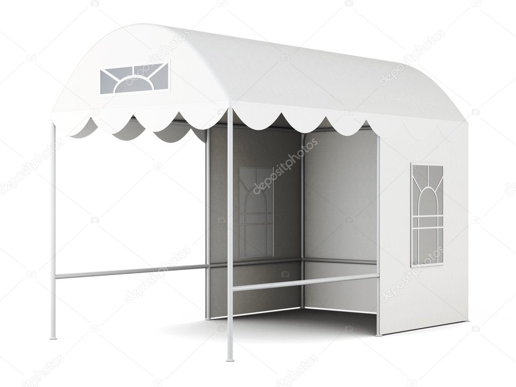 Promotional  advertising tent on white background. 3d rendering