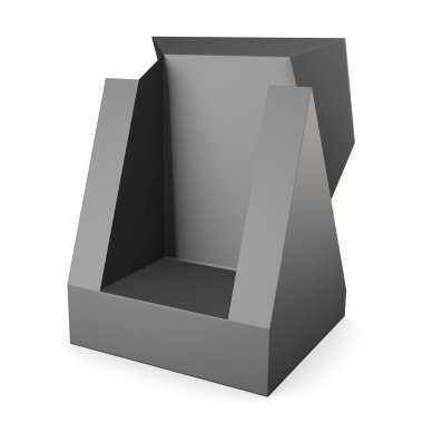 Siyah Ambalaj karton kutu. 3D render