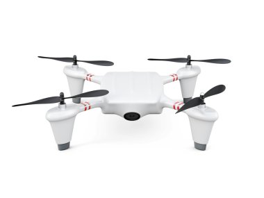 Beyaz arka plan üzerinde izole dron. 3D render