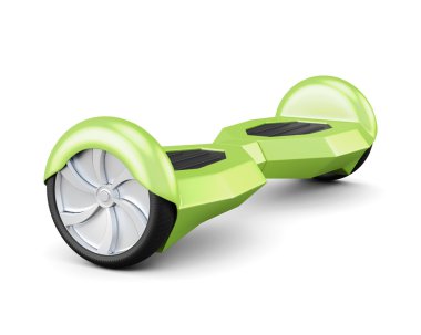 Yeşil kendini denge scooter. 3D render