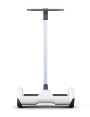 Beyaz arka plan üzerindeki kolu ile kentsel scooter. 3D render