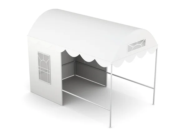 Vista superior tenda dobrável isolado no fundo branco. Renderização 3d — Fotografia de Stock