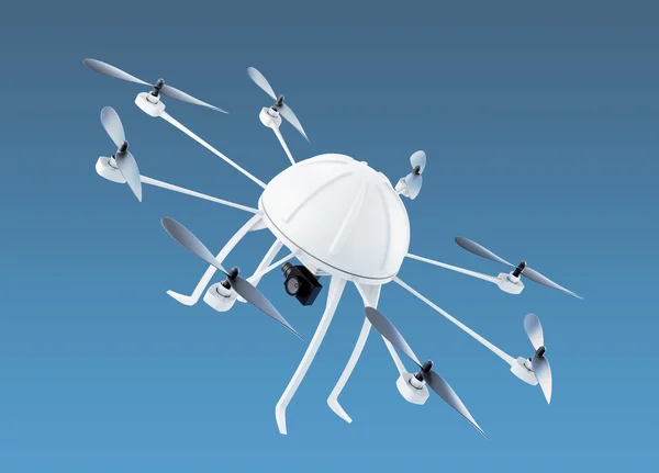 Quadcopter in the sky. 3d rendering — Stock Photo, Image