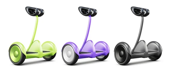 Set van gyro scooter met handvat. 3D-rendering — Stockfoto