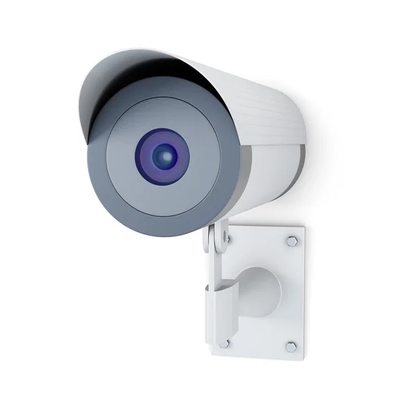 Surveillance camera isolated on white background. 3d rendering — Stock Photo, Image