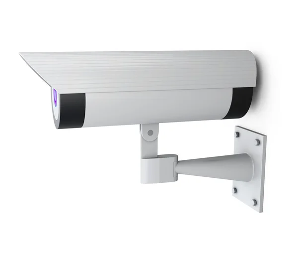 Surveillance camera isolated on a white background. 3d rendering — Stock Photo, Image