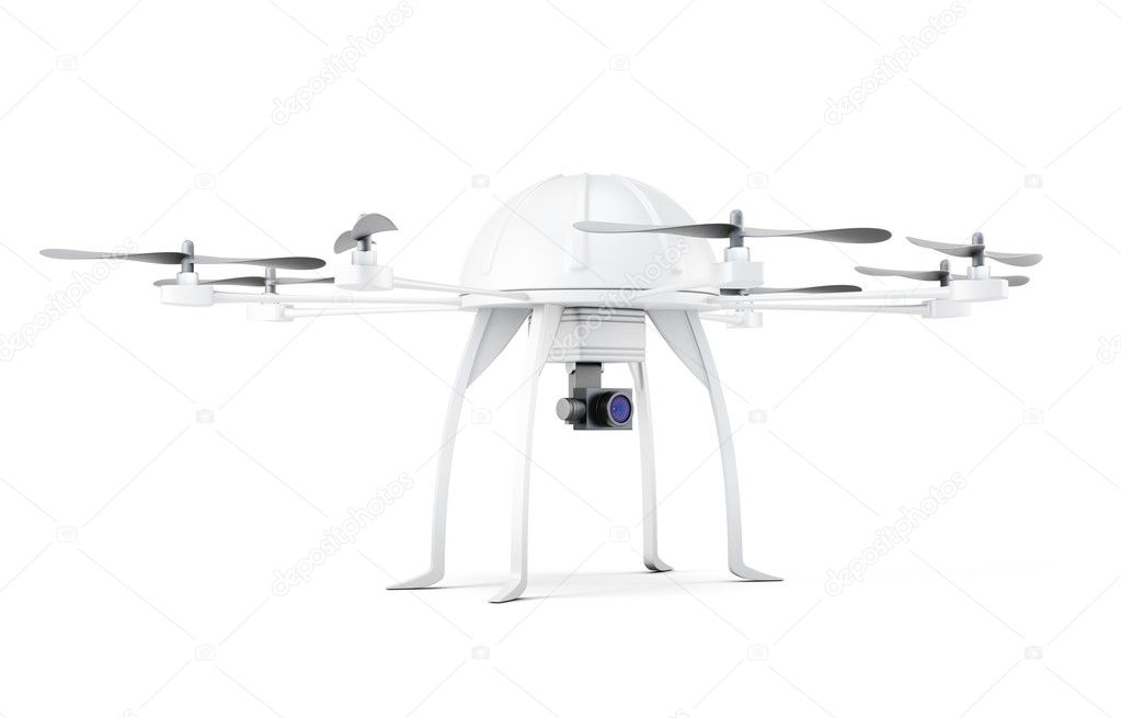 Multicopter on white background. 3d rendering