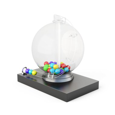 Beyaz bir arka plan üzerinde izole piyango davul. 3D render