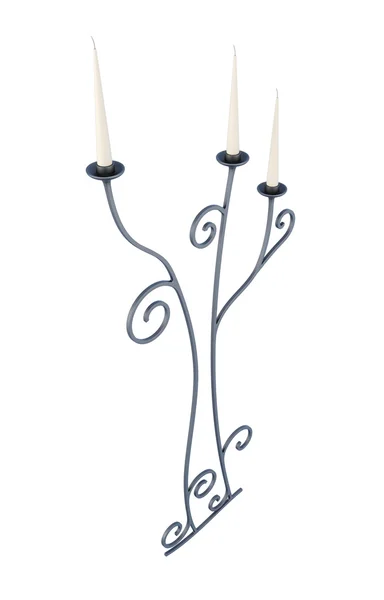 Candle holder isolated on a white background. 3d rendering — Φωτογραφία Αρχείου