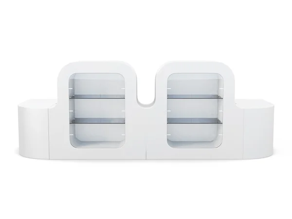 Beyaz arka plan üzerinde izole beyaz counter. 3D render — Stok fotoğraf