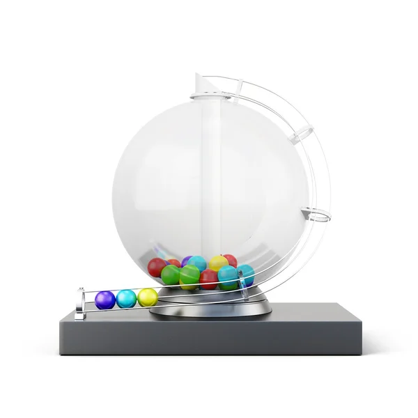 Lotteriemaschine isoliert auf weißem Hintergrund. 3D-Darstellung — Stockfoto