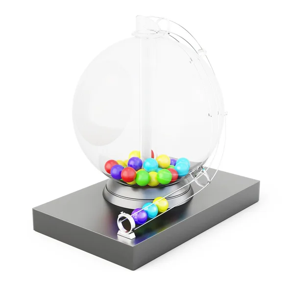 Lottomaschine isoliert auf weißem Hintergrund. 3D-Darstellung — Stockfoto
