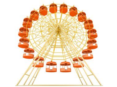 Beyaz arka plan üzerinde izole büyük tekerlek portre. 3D render