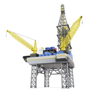 Sondaj offshore platformu izole. 3D render