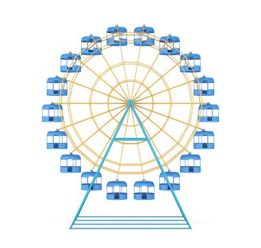 Dönme dolap Önden Görünüm izole. 3D render