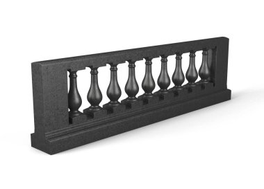 Siyah korkuluk izole. 3D render