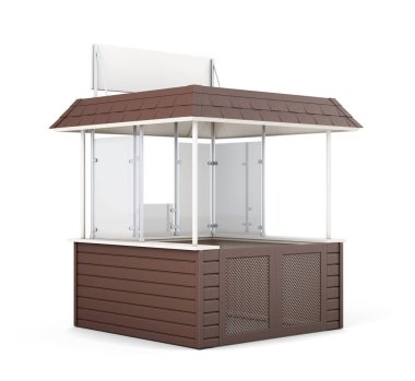 Counter izole kahverengi sahil yolu. 3D render