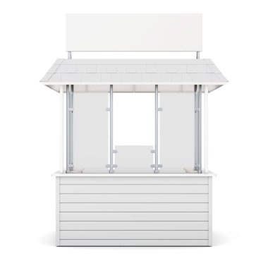 Kiosk isolated on a white background. 3d rendering clipart