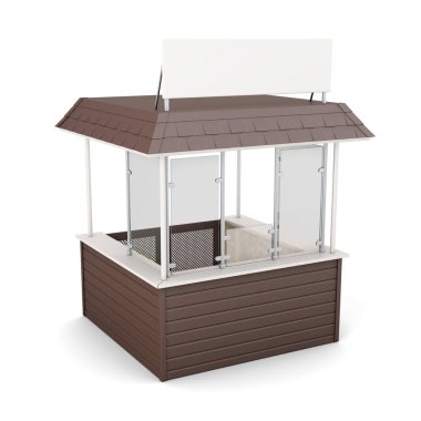 Ticaret veya counter izole promo. 3D render