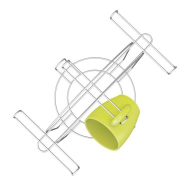 Üstten Görünüm bardak tutucu izole. 3D render