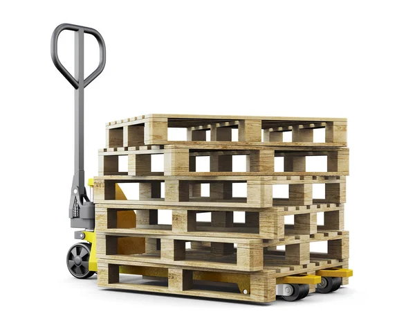 Pallets geïsoleerd op een witte achtergrond. 3D-rendering — Stockfoto