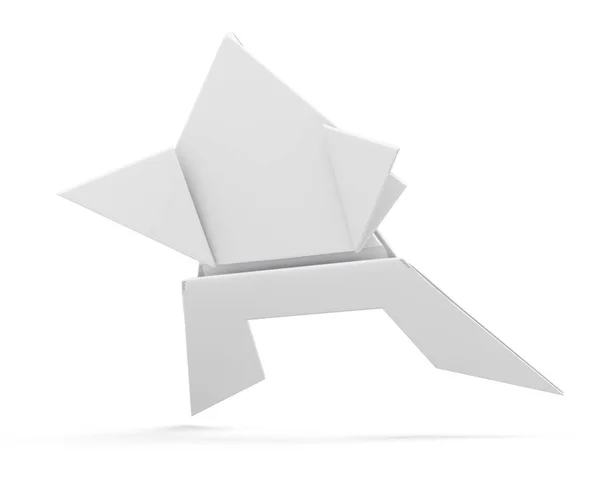 Papír origami béka elszigetelt. 3D-leképezés — Stock Fotó