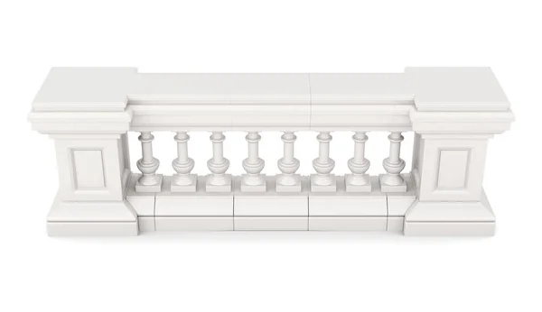 Marmeren balustrade geïsoleerd op een witte achtergrond. 3D-rendering — Stockfoto