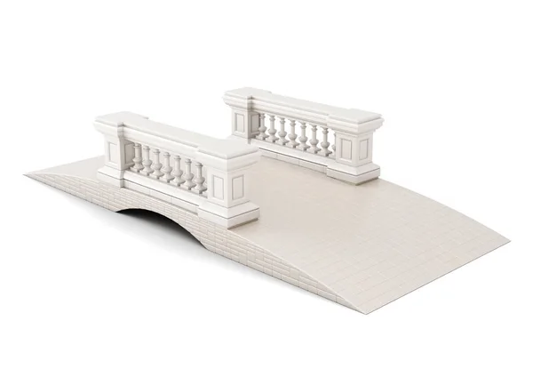 Γέφυρα με έναν φράκτη σε άσπρο φόντο. 3D rendering — Φωτογραφία Αρχείου