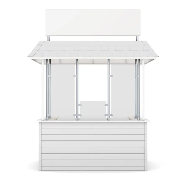 Kiosk geïsoleerd op een witte achtergrond. 3D-rendering — Stockfoto