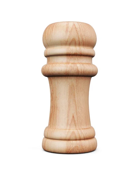 Agitatore di sale in legno o pepe su sfondo bianco. rendering 3d — Foto Stock