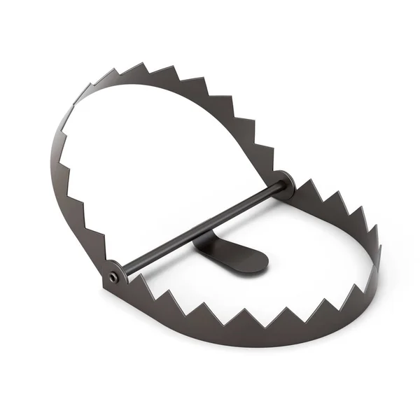 Bear trap isolated on a white background. 3d rendering — Stock Photo, Image