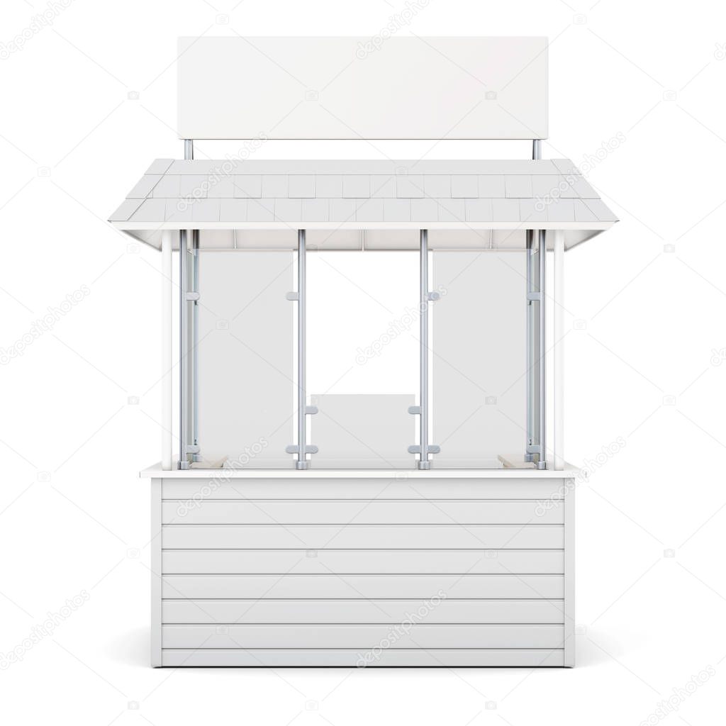 Kiosk isolated on a white background. 3d rendering