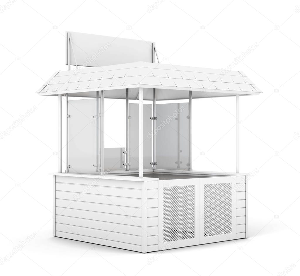 Single trade or promo counter isolated. 3d rendering