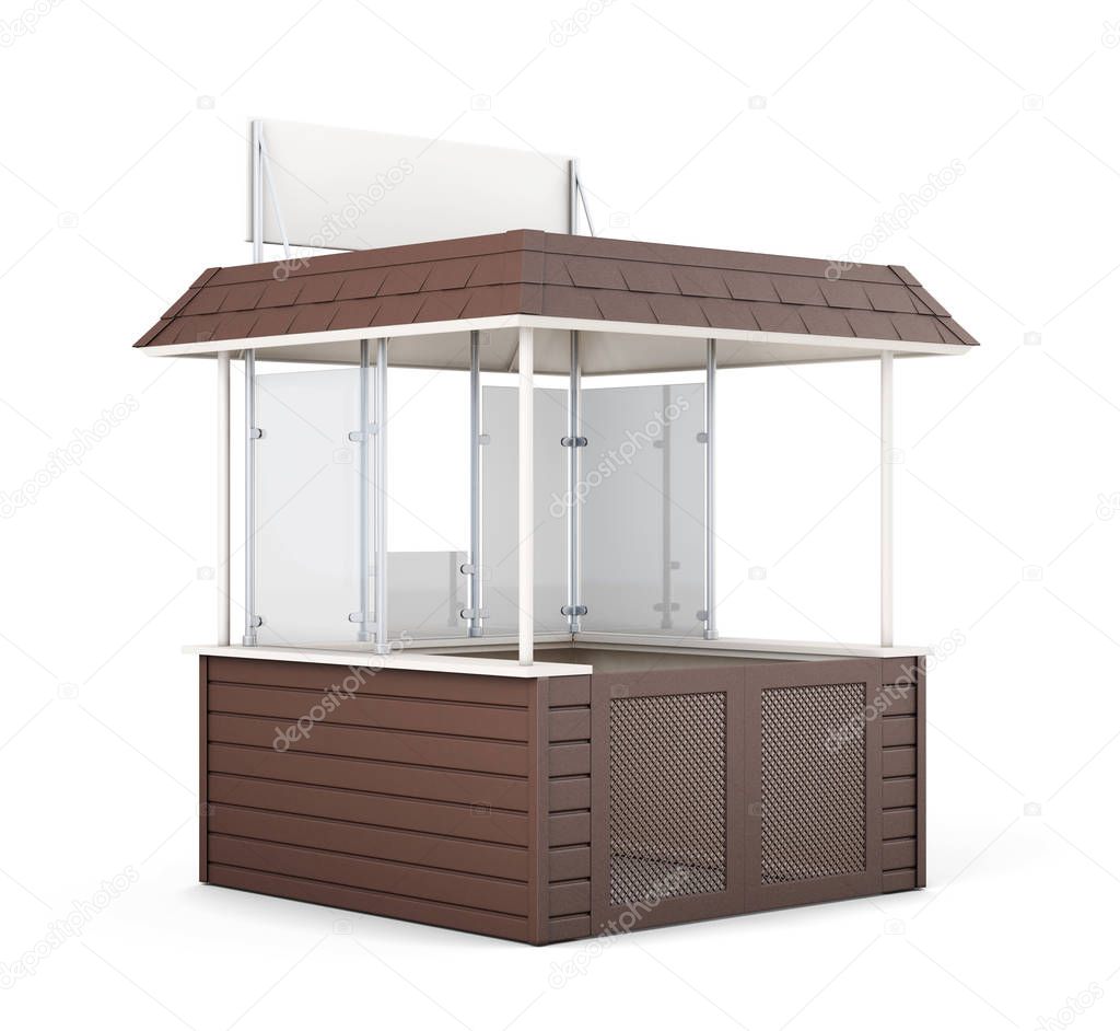 Brown promo counter isolated. 3d rendering