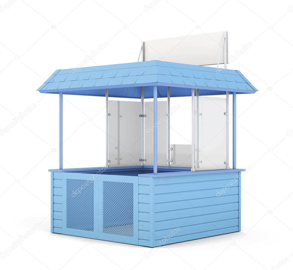 Blue promo counter isolated. 3d rendering