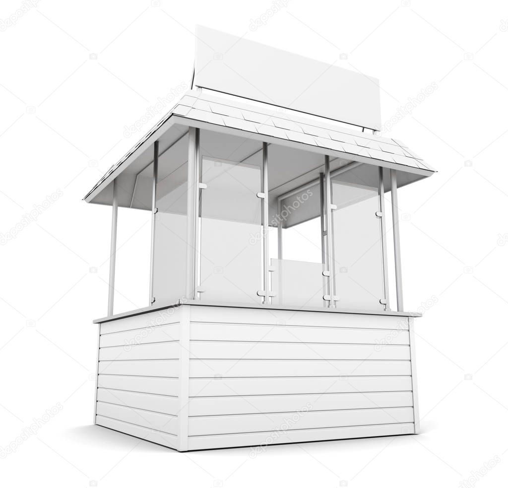 Trade stall or promo counter isolated. 3d rendering