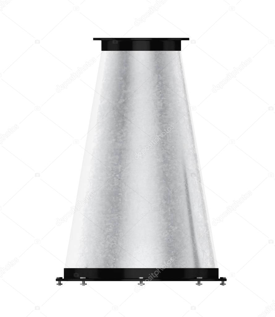 Transition duct isolated on a white background. 3d rendering