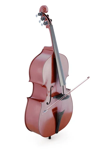 Double bass isolated on white background. 3d rendering — Stock Photo, Image