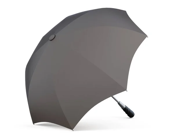 Parapluie noir ouvert isolé sur fond blanc. Rendu 3d — Photo