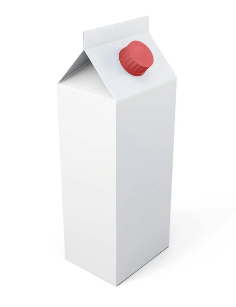 Milk carton package isolated on white background. 3d rendering. — Stock Photo, Image