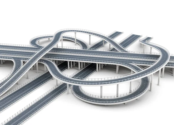 Superstrada isolata su sfondo bianco. rendering 3d — Foto Stock