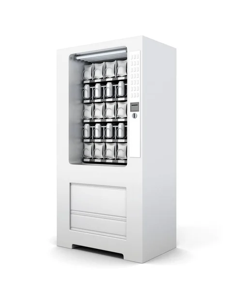 Máquina de venda automática para lanches e refrigerante isolado. Renderização 3d Imagem De Stock