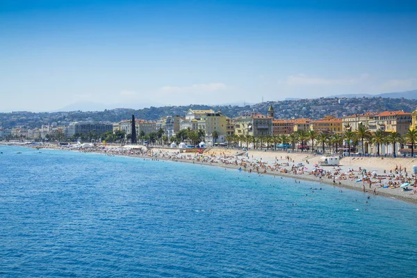 Widok na wybrzeżu w mieście Nicea — Zdjęcie stockowe
