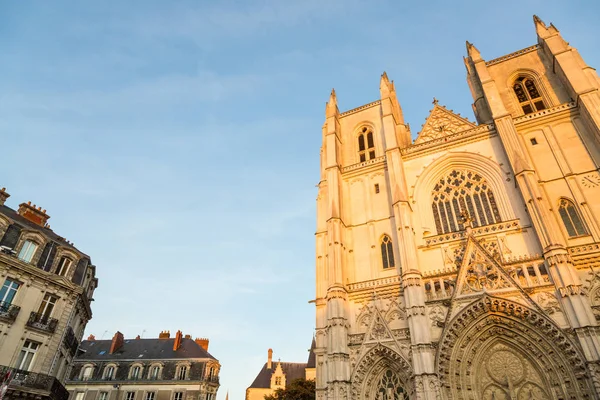 Gotische kathedraal kerk in stad van Nantes, Frankrijk — Stockfoto