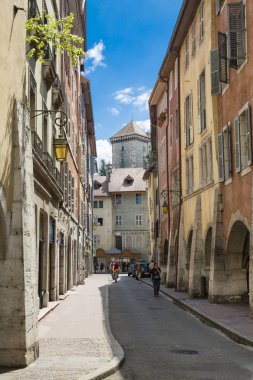 Pitoresk kent sokak Annency City yaz saati sırasında, 