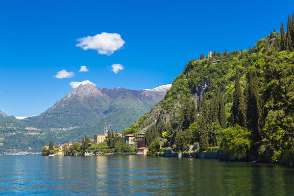 Beautiful summer view on Lake Como shore in Lombardy Region, Italy