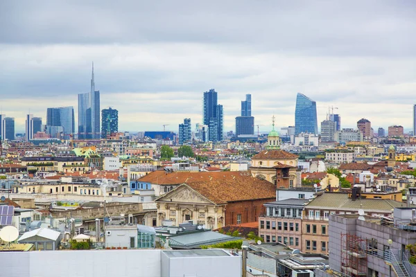 Uitzicht Milaan Stad Vanaf Het Dak Kathedraal Duomo Milano Italië — Stockfoto