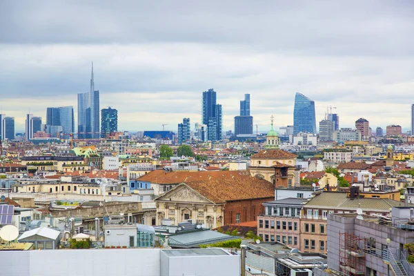 Vista Ciudad Milán Desde Techo Catedral Milán Italia —  Fotos de Stock