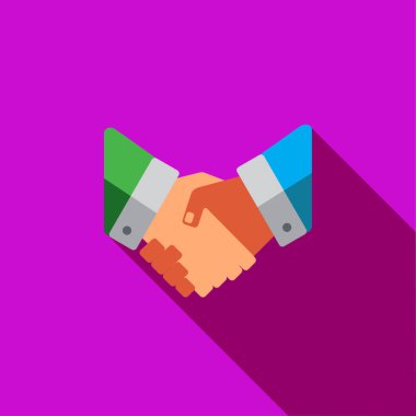 Vektör simge veya illüstrasyon el sallamak içinde düz tasarım stili ile