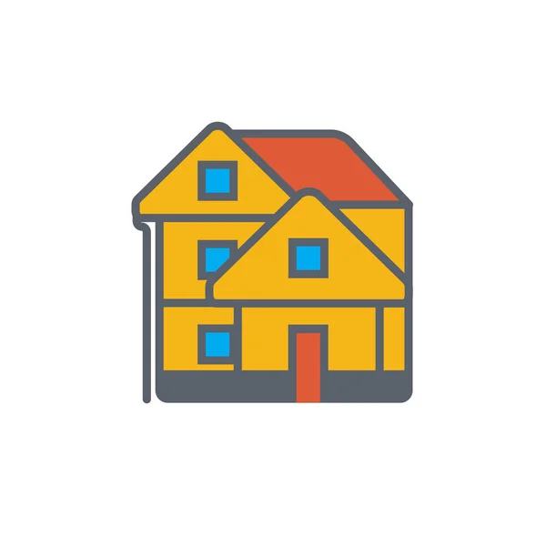 Vektor-ikonen eller illustration med hus i dispositionsformat — Stock vektor